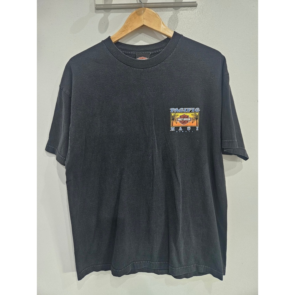 Vintage 1999 Harley Davidson Maui Hawaii T-Shirt Black XL Made in USA Tee